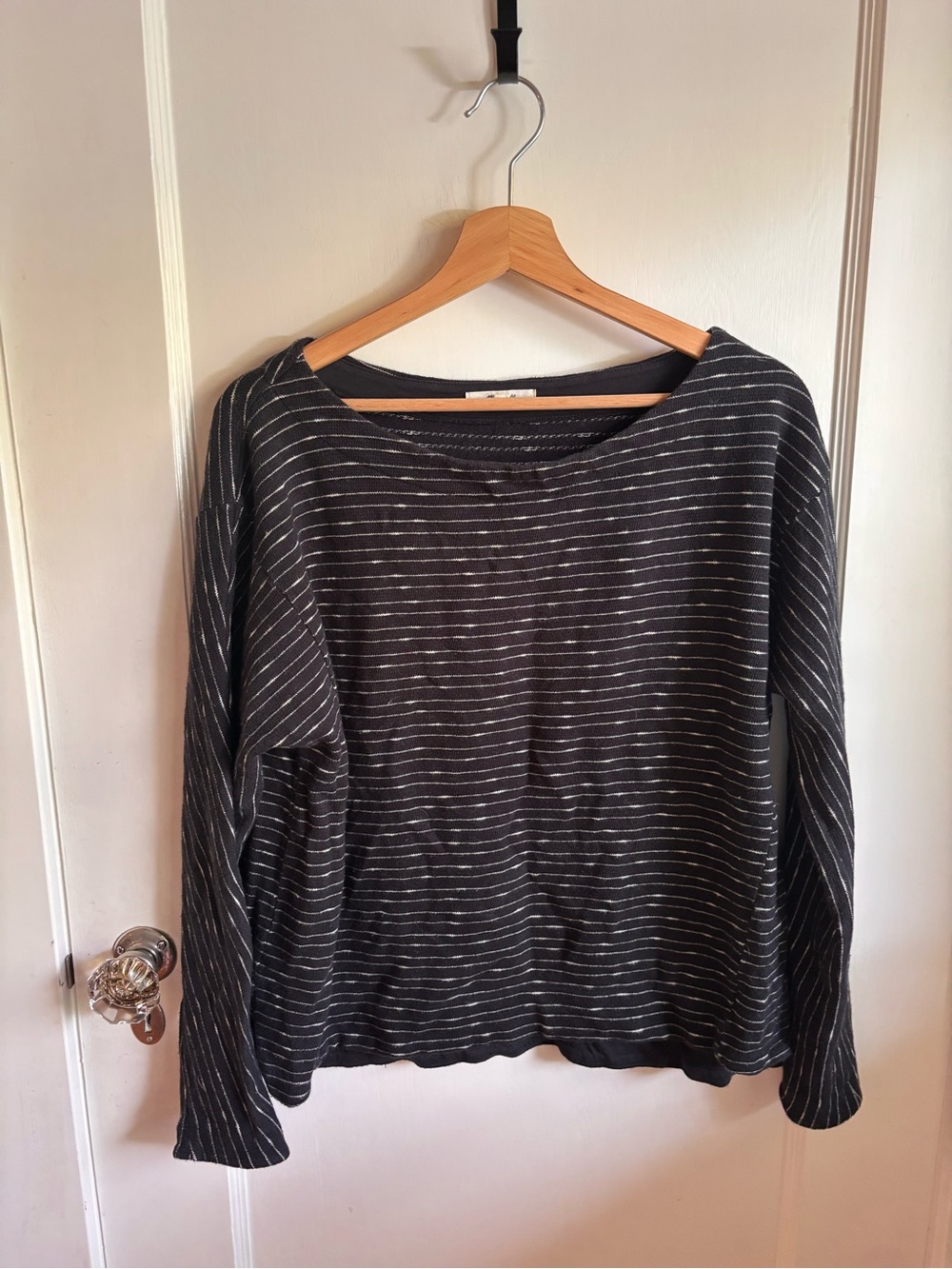 Madewell Black and White Striped Boat neck Sweater